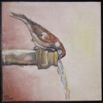 Huismus Acryl op paneel